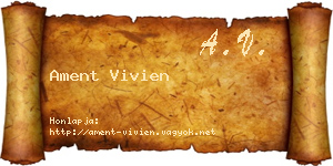 Ament Vivien névjegykártya